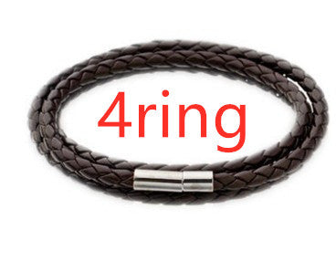 Personalized Men’s Braided Leather Bracelet with Custom Engraved Name Beads | Gift for Husband, Dad, or Boyfriend