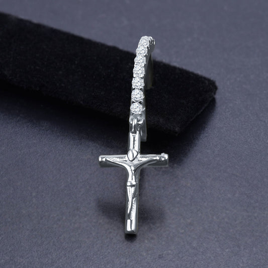 Crucifixus Silver Earrings