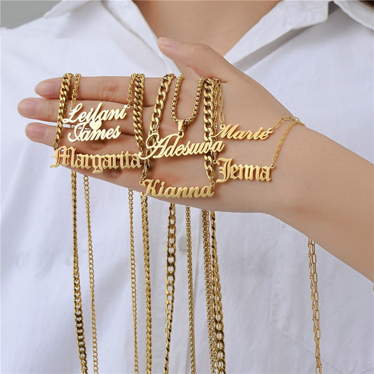 Custom Letter Necklace with Zircon