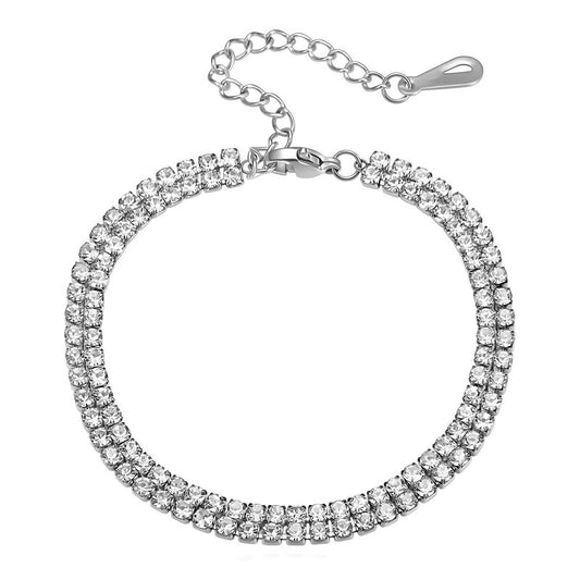 Cubic Zirconia Stainless Steel Bracelet