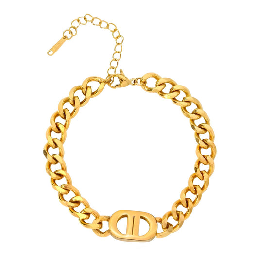 Chained Gold Plated Stainless Steel Bracelet