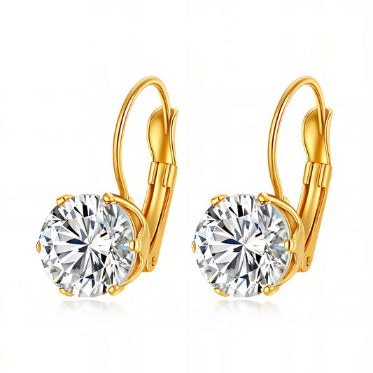 Crystal Gold Plated Stainless Steel Earrings