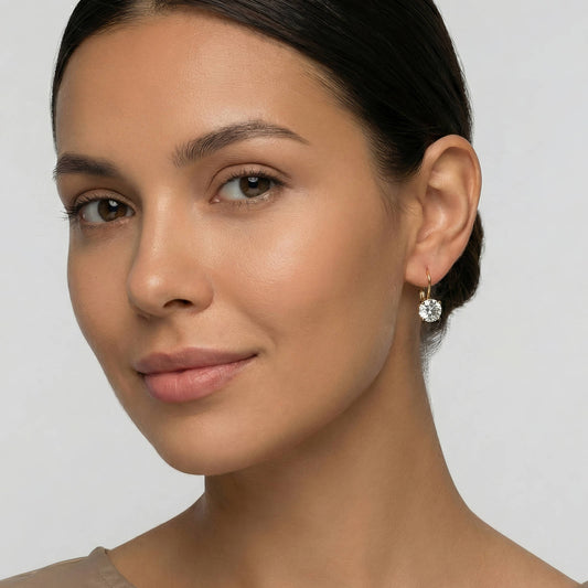 Crystal Gold Plated Stainless Steel Earrings