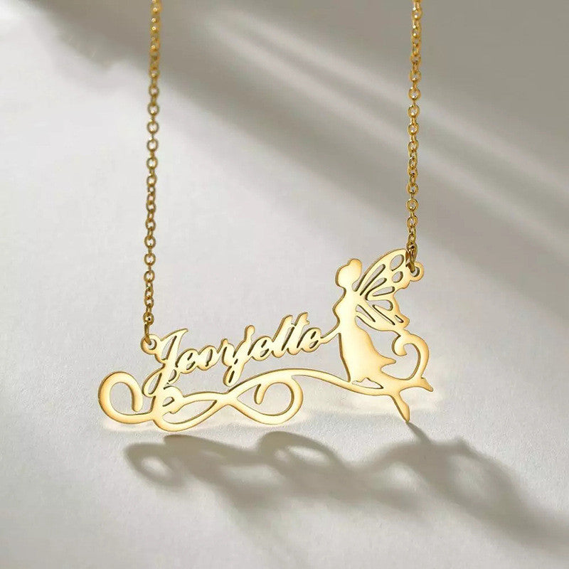 Custom Letter Name Necklace | Personalized Gold Titanium Steel Pendant