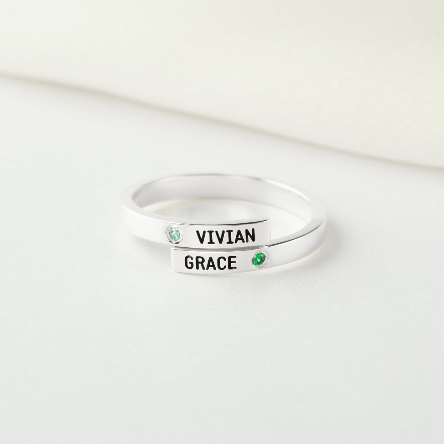 Mom Ring with Kids’ Names & Birthstones