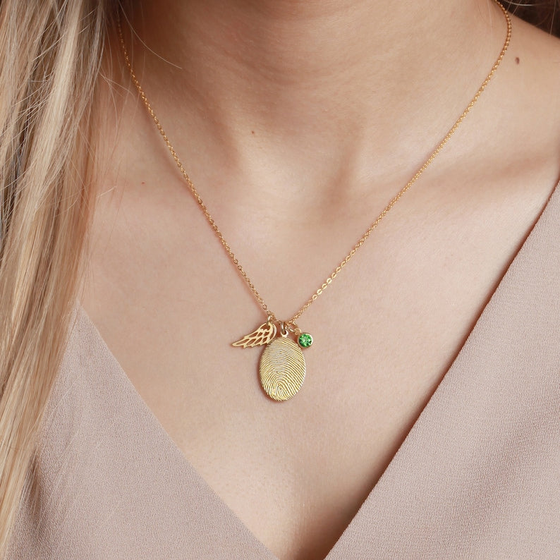 Personalized Memorial Fingerprint Necklace