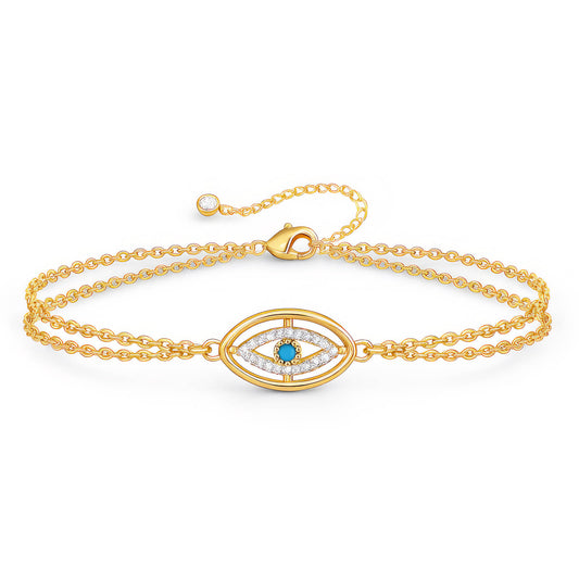 Evil Eye Gold Plated Stainless Steel Bracelet