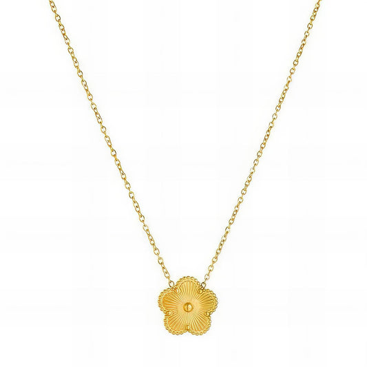 Floral Gold Plated Stainless Steel Necklace