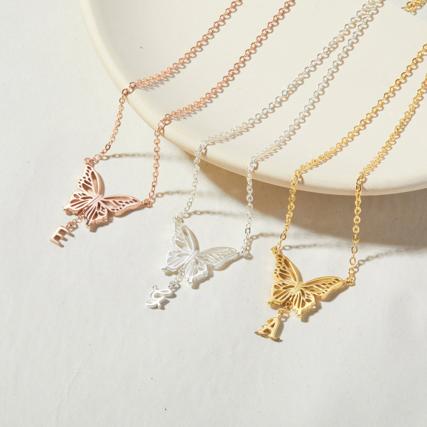 Custom Initial Butterfly Necklace