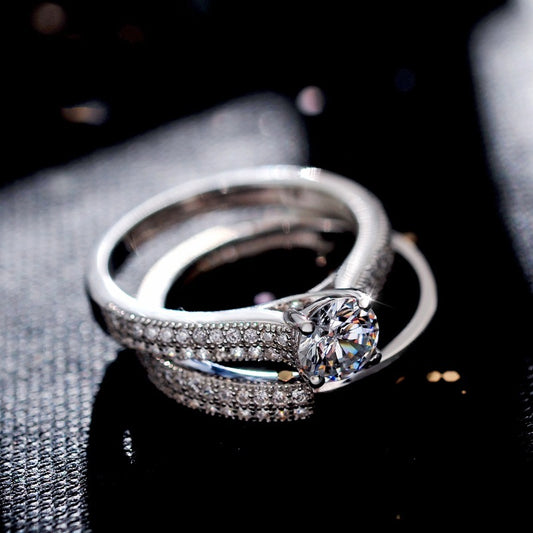 Micro-Set Zircon Engagement Ring