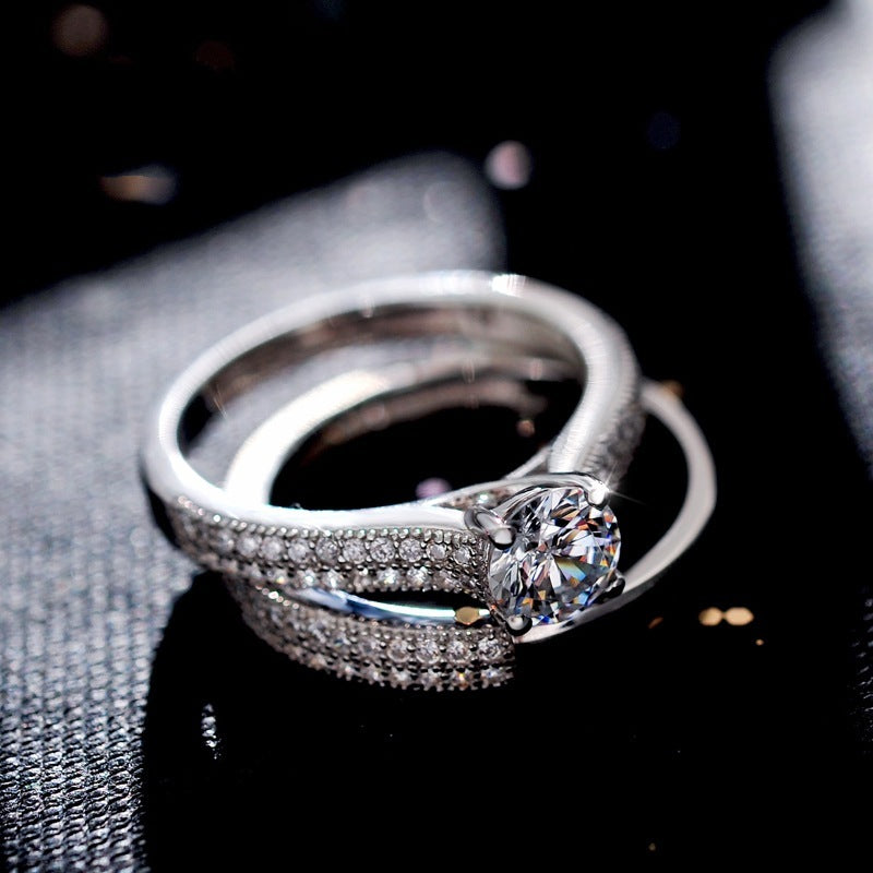 Micro-Set Zircon Engagement Ring