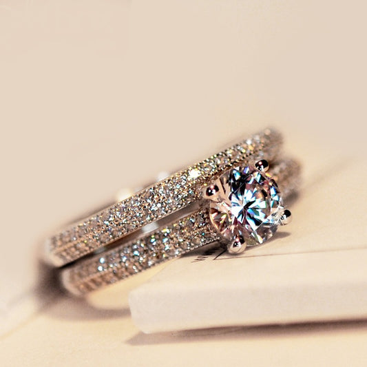 Micro-Set Zircon Engagement Ring