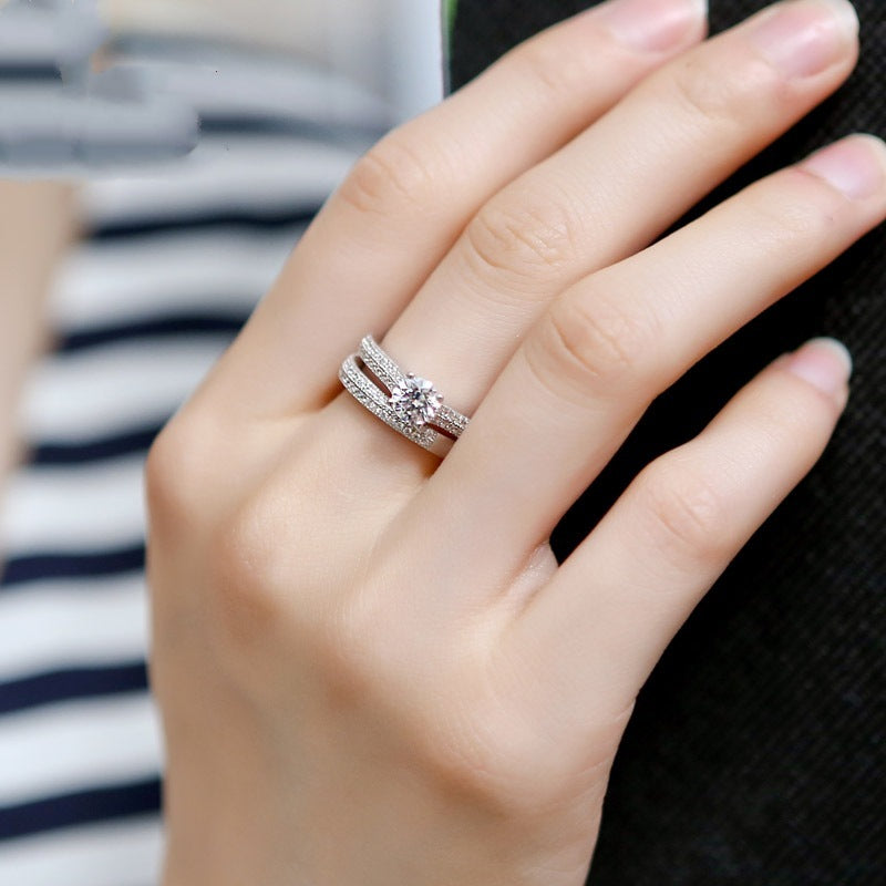 Micro-Set Zircon Engagement Ring