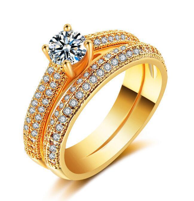 Micro-Set Zircon Engagement Ring