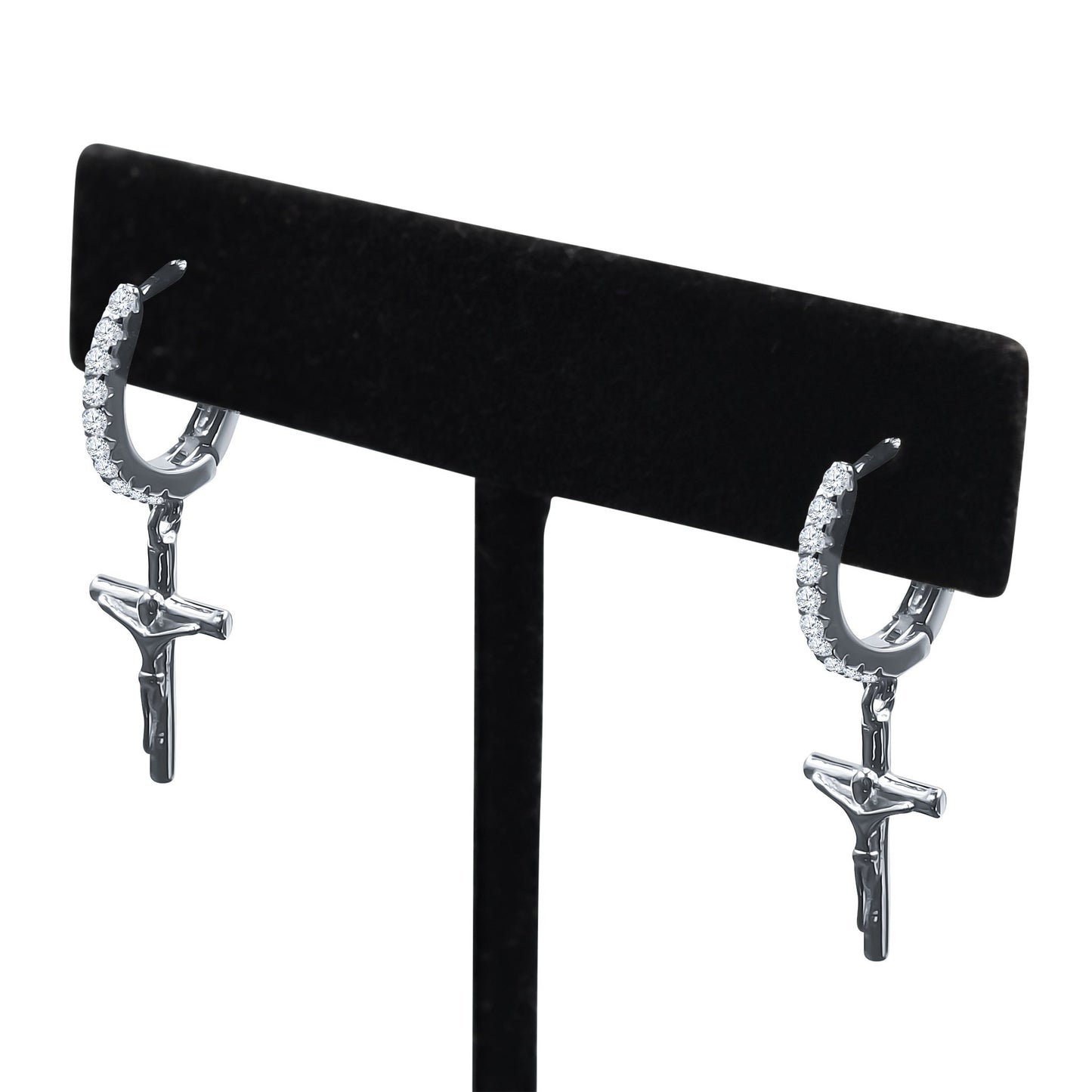 Crucifixus Silver Earrings