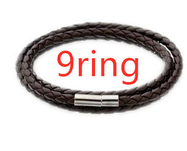 Personalized Men’s Braided Leather Bracelet with Custom Engraved Name Beads | Gift for Husband, Dad, or Boyfriend