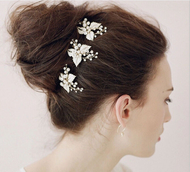 Bridal Pearl & Crystal Hairpins