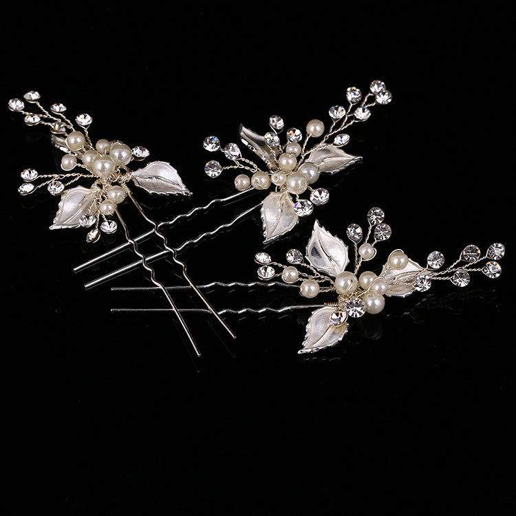 Bridal Pearl & Crystal Hairpins