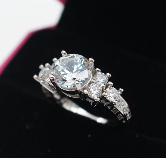 White Copper Engagement Ring