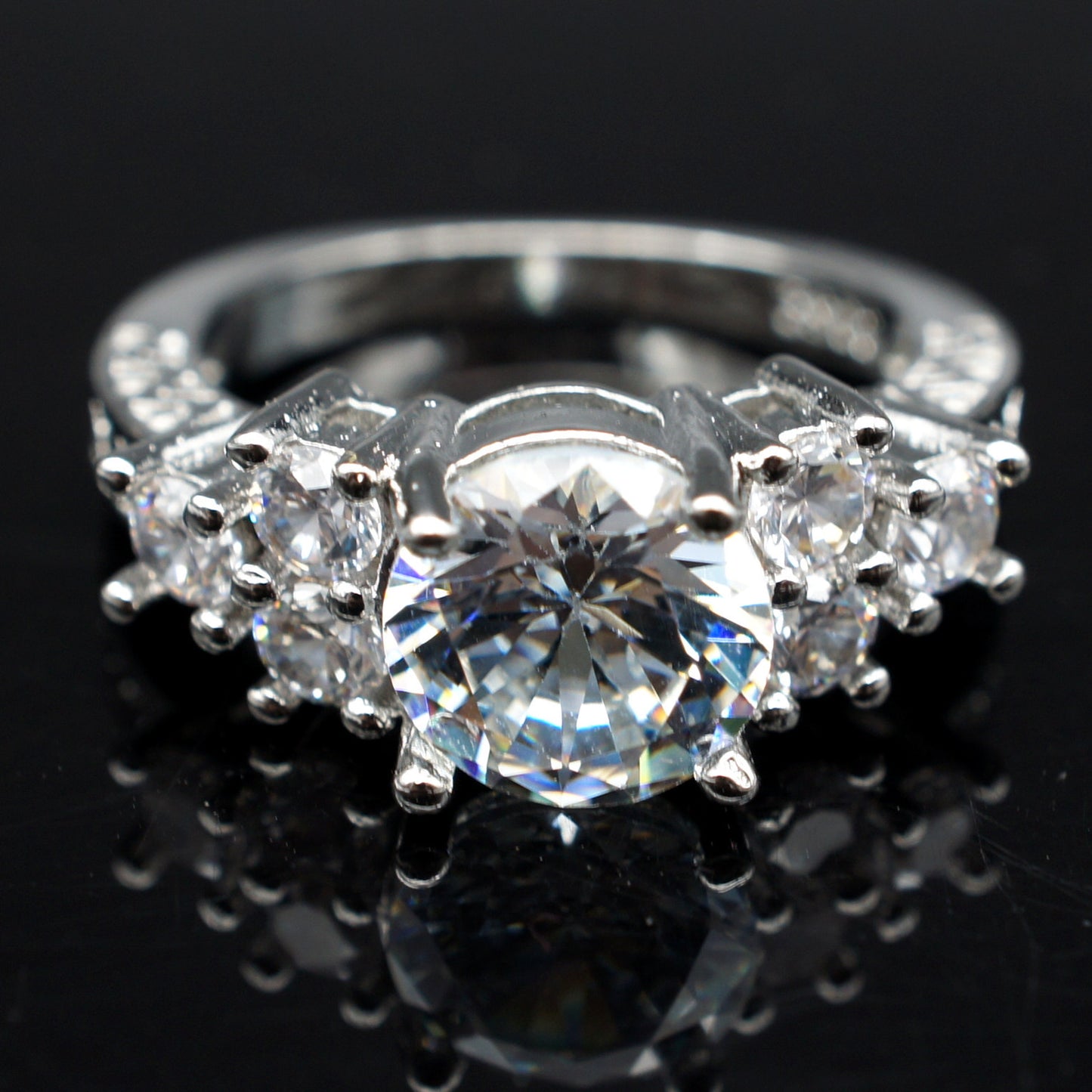 White Copper Engagement Ring