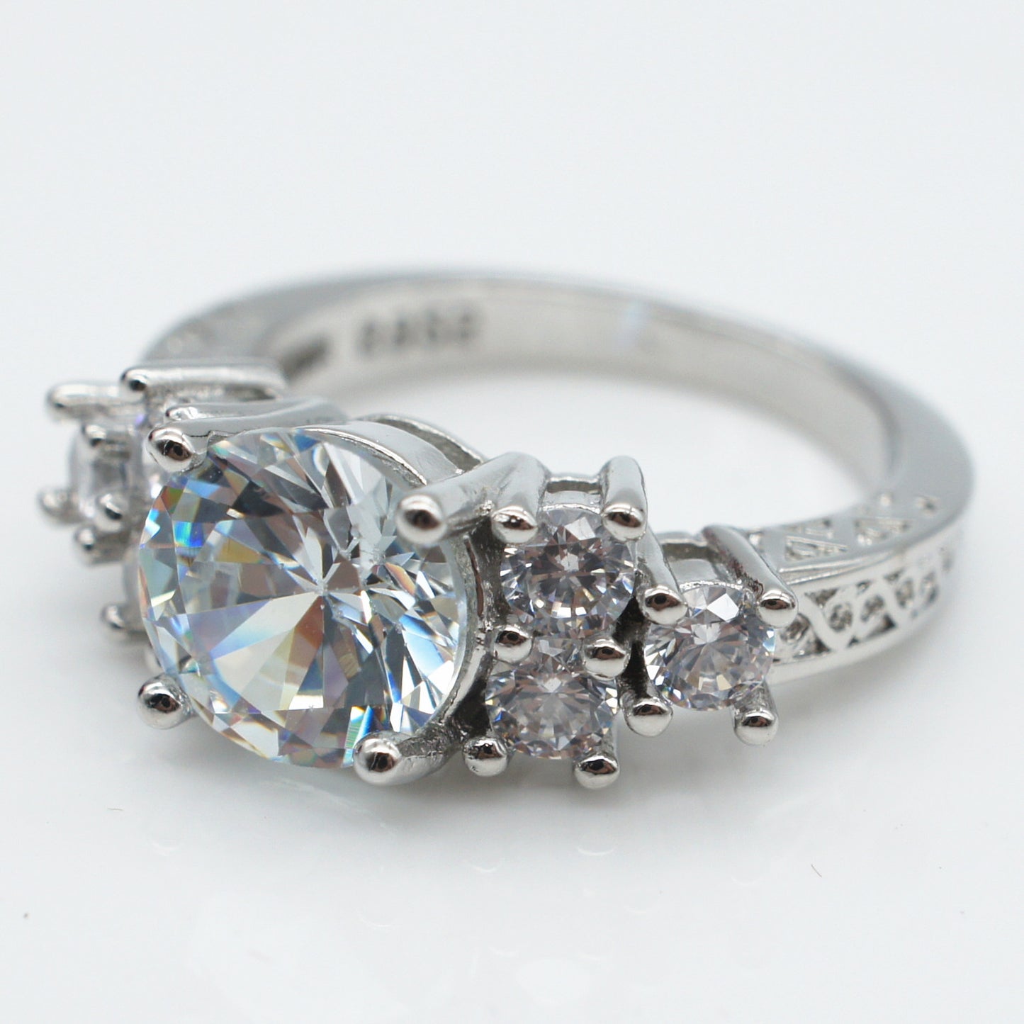 White Copper Engagement Ring