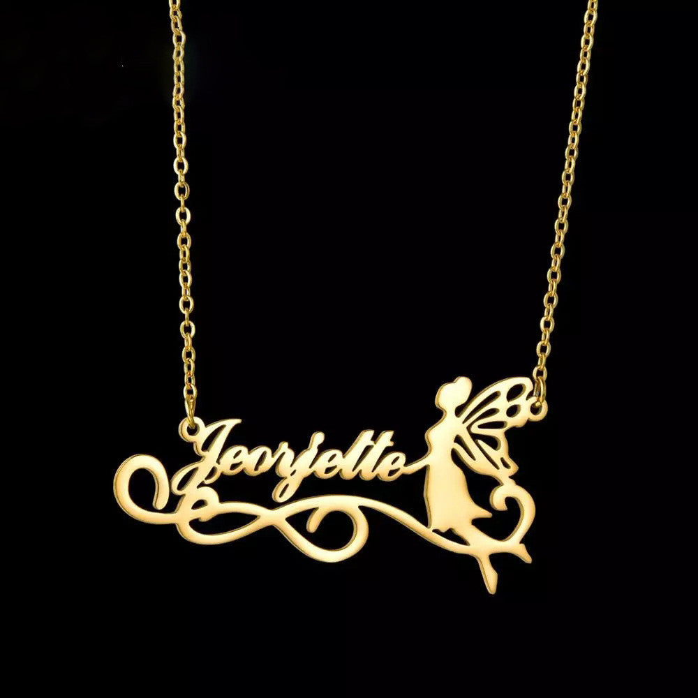 Custom Letter Name Necklace | Personalized Gold Titanium Steel Pendant
