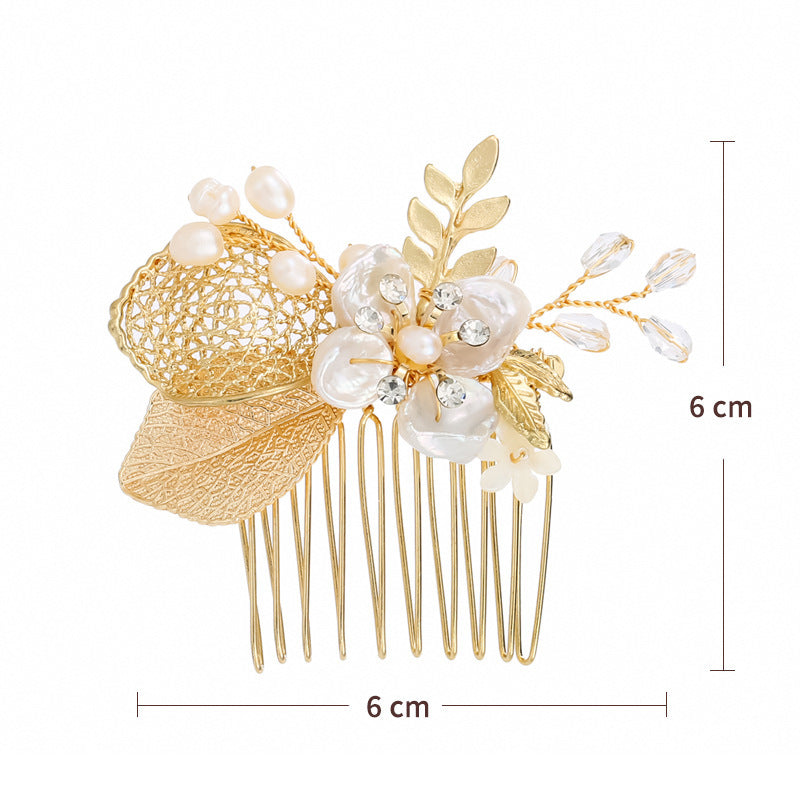 Elegant Pearl & Crystal Floral Bridal Comb