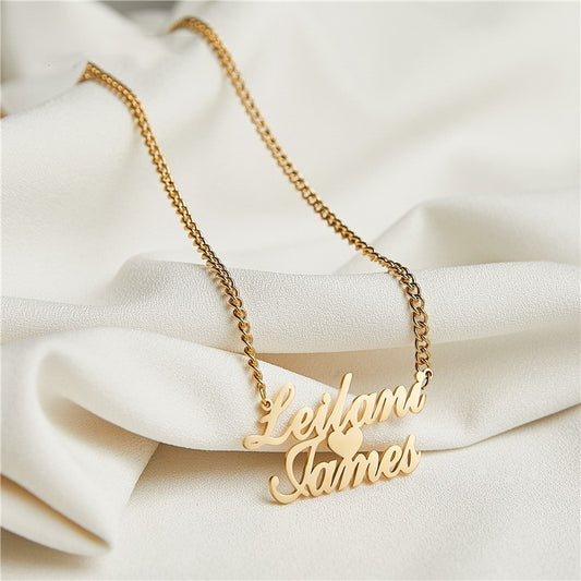 Custom Letter Necklace with Zircon | Personalized Stainless Steel Women’s Pendant