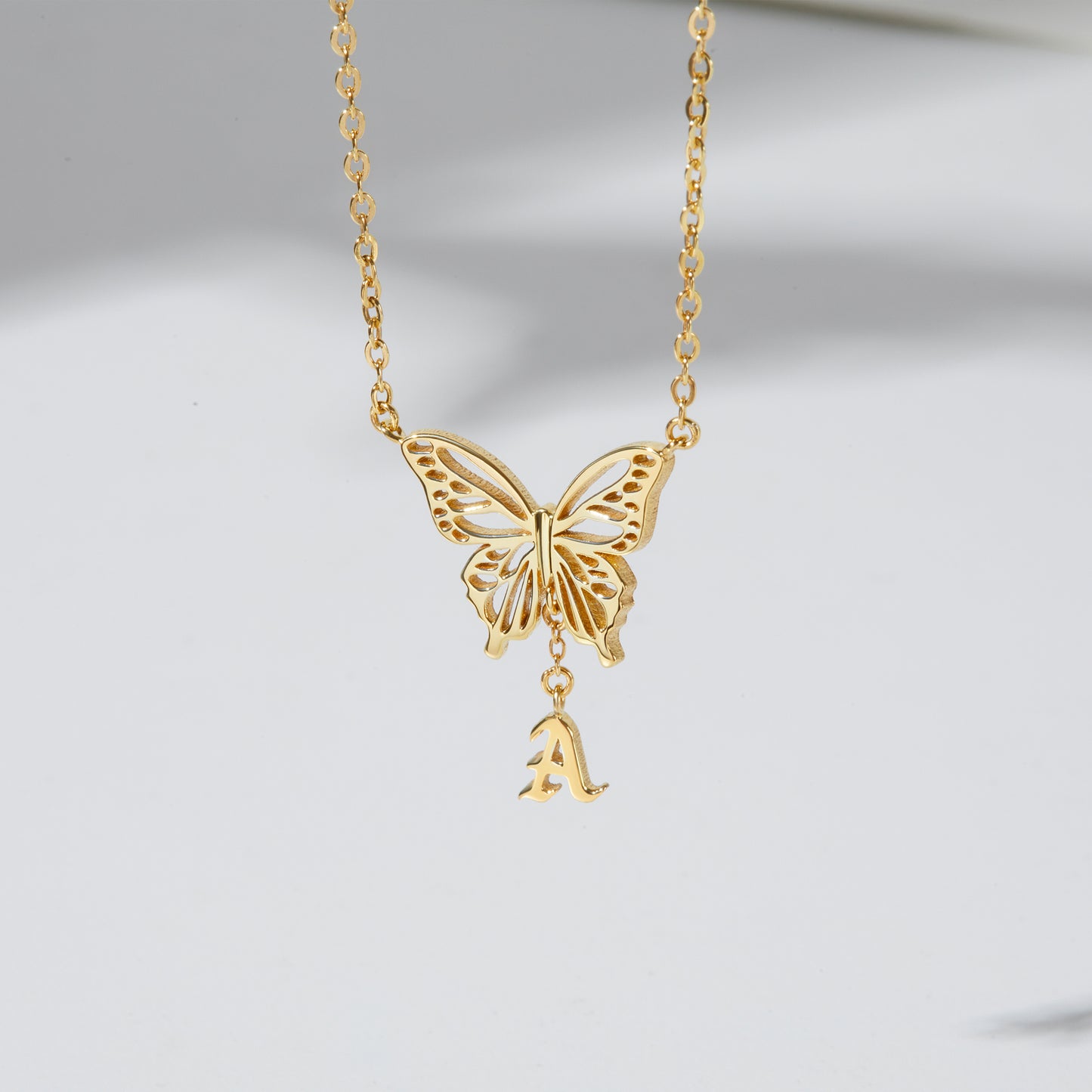 Custom Initial Butterfly Necklace