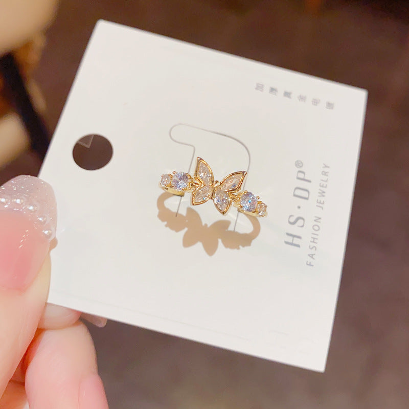 Diamond Butterfly Ring