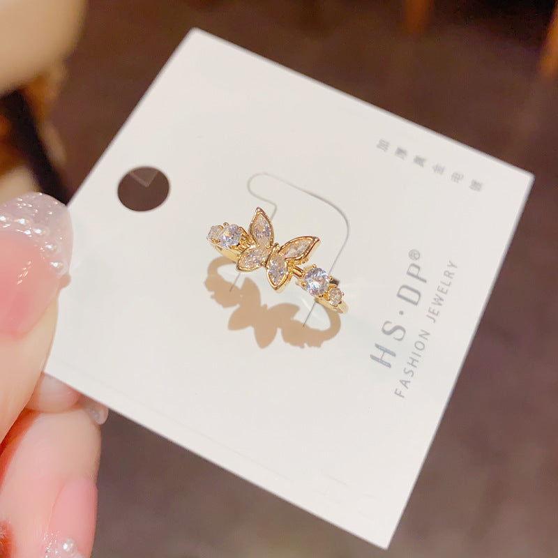 Diamond Butterfly Ring