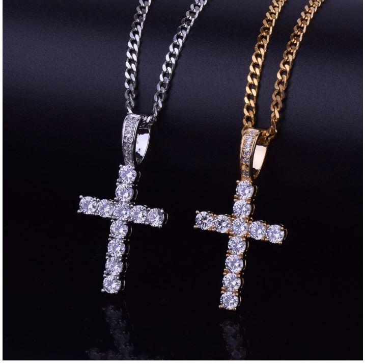 Tennis CZ Cross Pendant