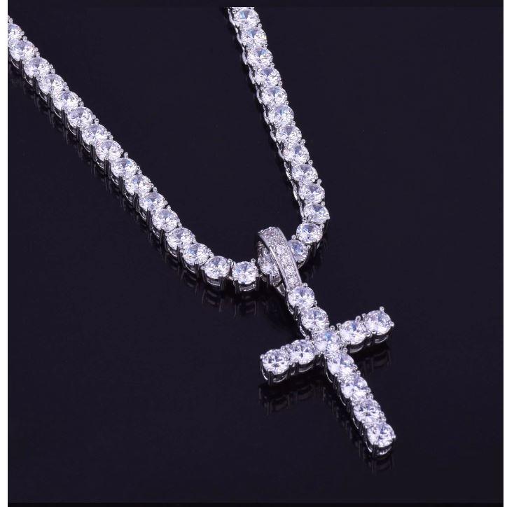 Tennis CZ Cross Pendant