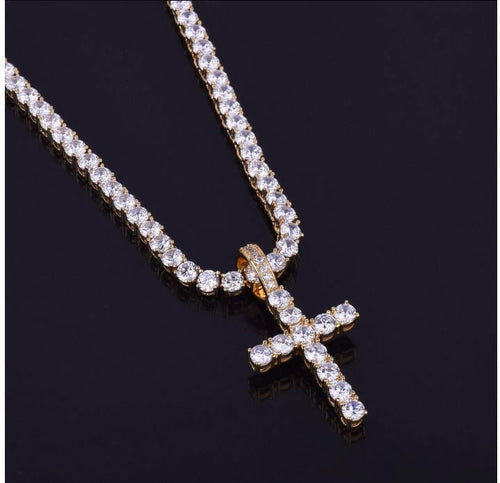 Tennis CZ Cross Pendant