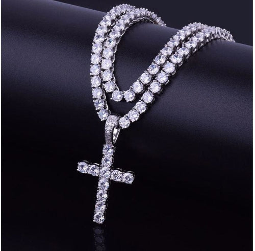 Tennis CZ Cross Pendant