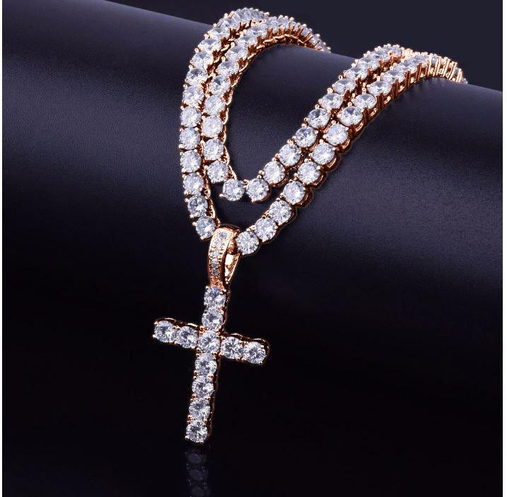 Tennis CZ Cross Pendant