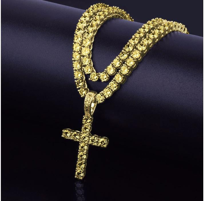Tennis CZ Cross Pendant