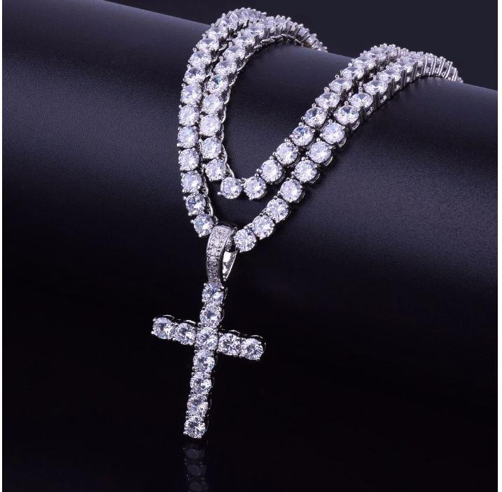 Tennis CZ Cross Pendant
