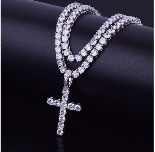 Tennis CZ Cross Pendant