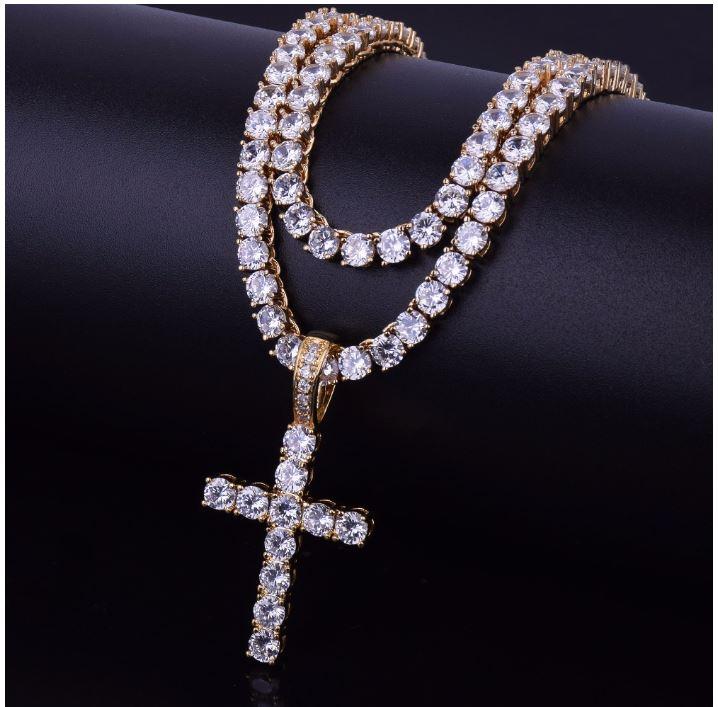 Tennis CZ Cross Pendant