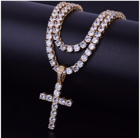 Tennis CZ Cross Pendant