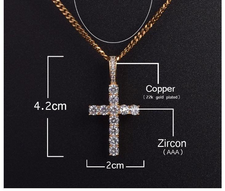 Tennis CZ Cross Pendant