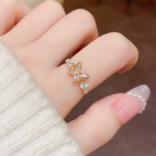 Diamond Butterfly Ring