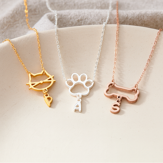 Pet Initial Necklace Furparent Gift