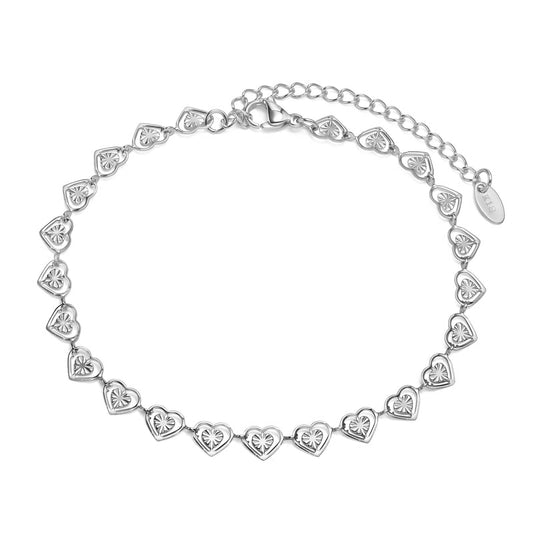 Linked Hearts Stainless Steel Bracelet
