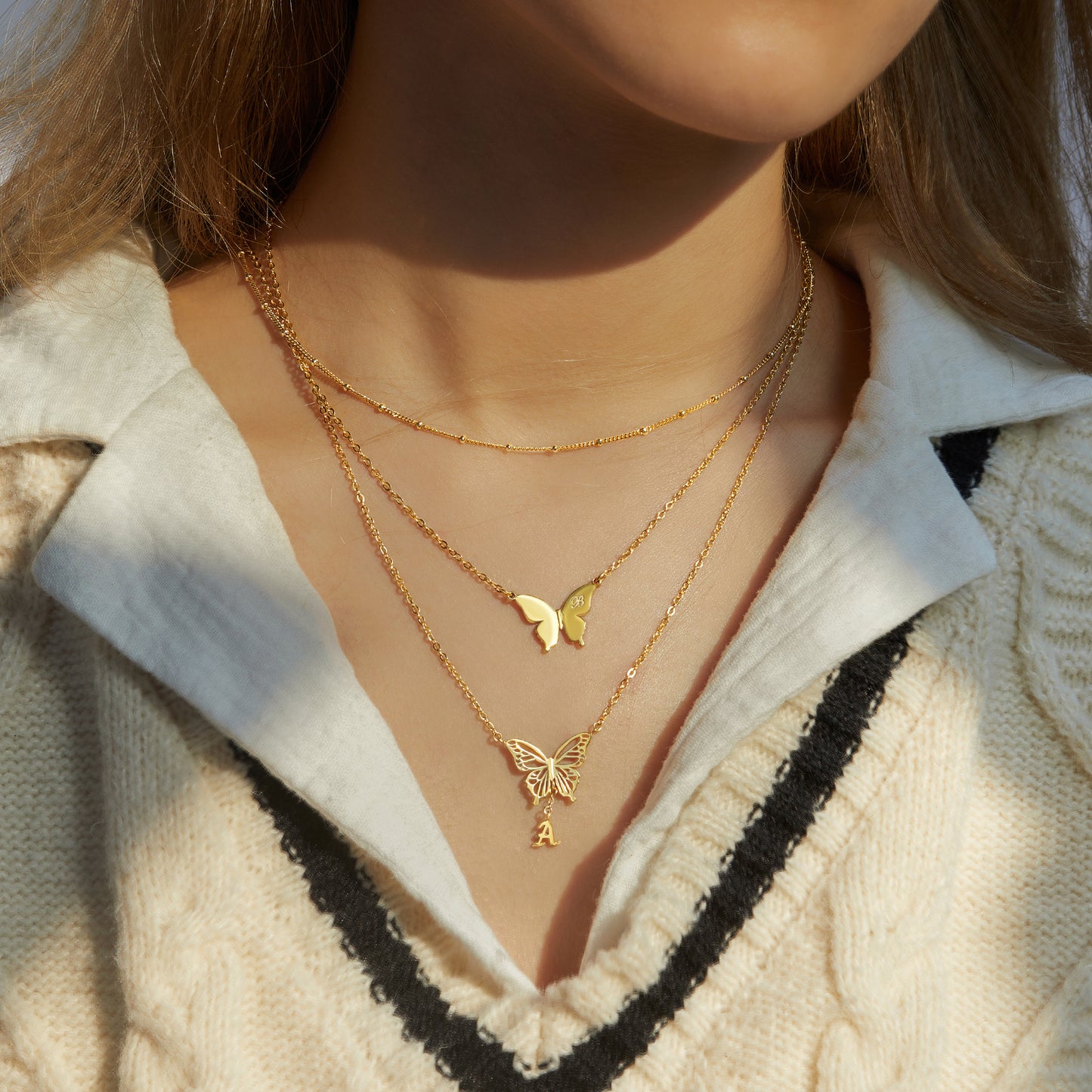 Custom Initial Butterfly Necklace