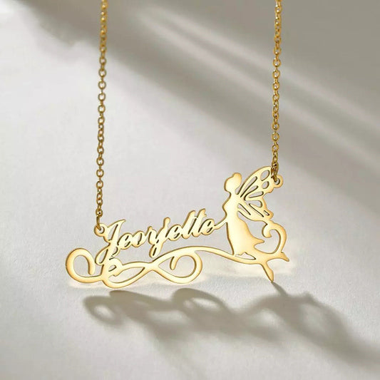 Custom Letter Name Necklace | Personalized Gold Titanium Steel Pendant