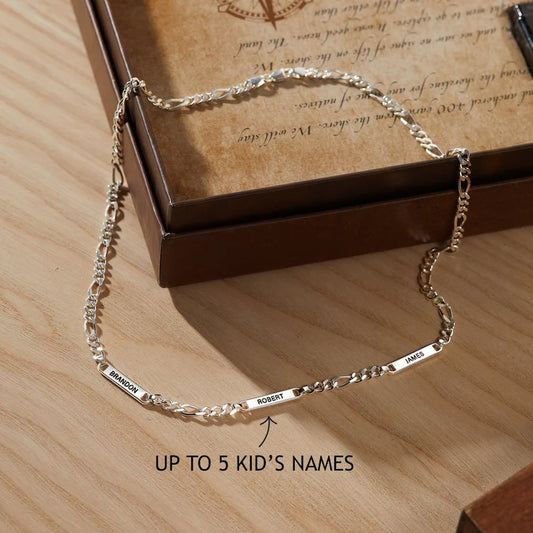 Engraved Father's Day Necklace with Kids' Names