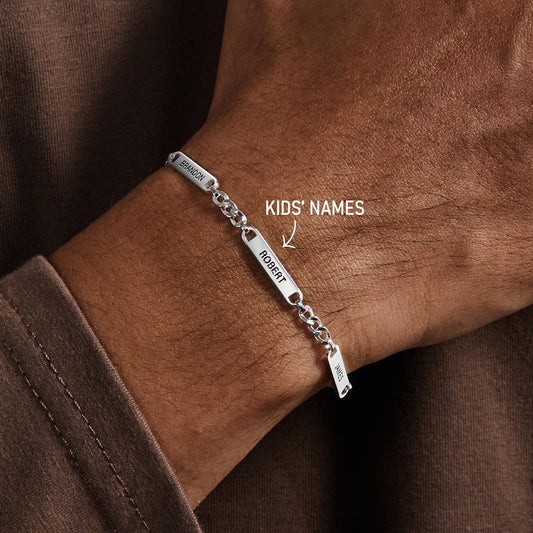 Personalized Men’s Silver Bracelet