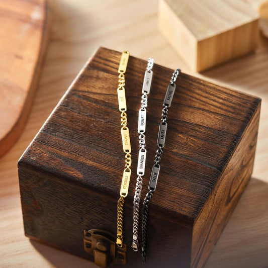 Personalized Men’s Silver Bracelet